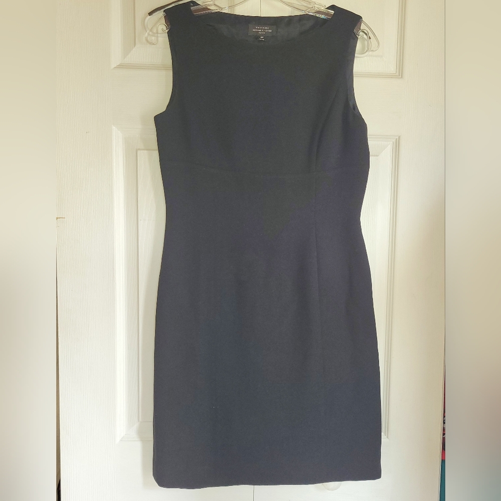 Petite Elegant Black Sleevelwss Women's Dress With Jacket Size 4P